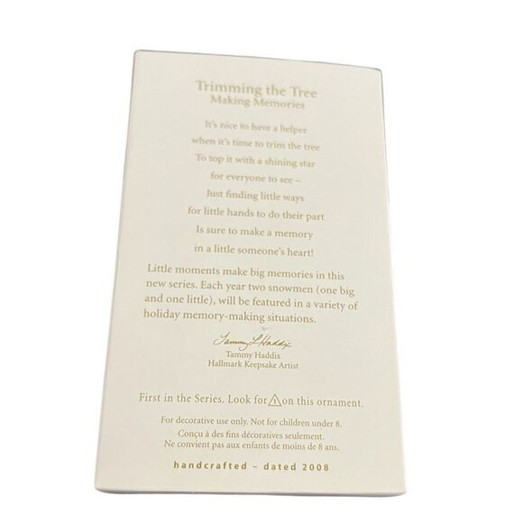 Hallmark Keepsake Making Memories 1st In Series Trimming The Tree Ornament 2008 - Picture 2 of 3